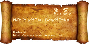 Mátyásy Bogárka névjegykártya